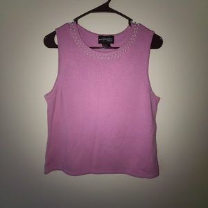 Lilac sleeveless pearl top